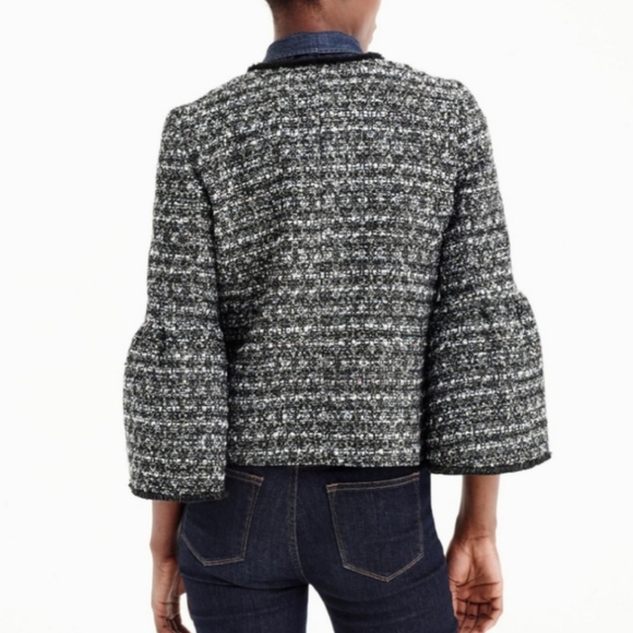 J Crew Lady Day Sequin Tweed Bell Sleeve Jacket - Picture 2 of 9